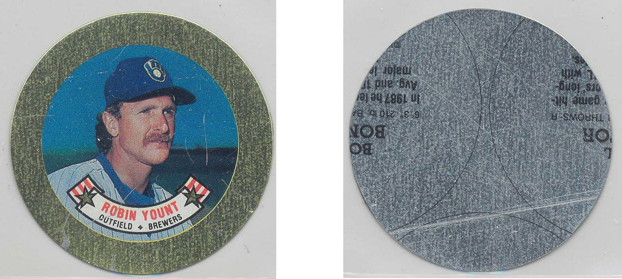1988 Topps Baseball Coins Metal Proof Discs 032 Robin Yount